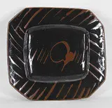 Wayne G. Ngan, Untitled - Black and Brown Plate, glazed ceramic