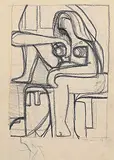 Marion Florence Nicoll, Untitled - Portrait of a Seated Woman, 1958, graphite on paper