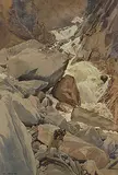 Walter J. Phillips, Falls in Yoho Valley, 1937, watercolour on paper