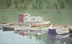 Walter J. Phillips, Todd Inlet, 1957, watercolour on paper