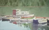 Walter J. Phillips, Todd Inlet, 1957, watercolour on paper