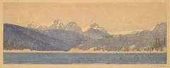 Walter J. Phillips, Agamemnon Channel, British Columbia, 1936, colour wood block on paper