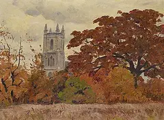 Robert Pilot, The Church, Barriefield, Ontario, 1952, oil on canvas board