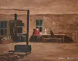 Allen Sapp, Untitled - A Quiet Evening, acrylic on canvas