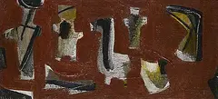 Herbert Johannes Joseph Siebner, Simple Life, 1959, oil and mixed media on wood board