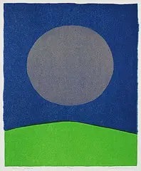 John Harold Thomas Snow, Green Field #4/20, 1970, colour lithograph on paper