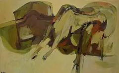 Ronald John Spickett, Untitled - Abstract Form, 1961, oil on canvas