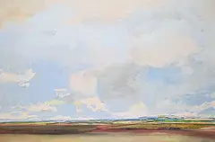 Jim Stokes, Clouds, Fields, acrylic on canvas