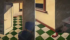 Richard Storms, Open Door Policy [Diptych], 1983, acrylic on canvas