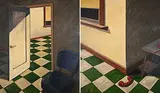 Richard Storms, Open Door Policy [Diptych], 1983, acrylic on canvas