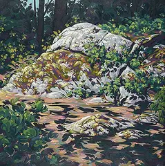 Rene Thibault, Rock, Beacon Hill Park, acrylic on canvas