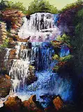 Linda Wilder, Waterfall Colours, 2009, acrylic on canvas