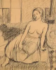 Fanny Wiselberg, Nude Dancer, charcoal on paper