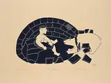 Peter Aliknak, Sudden Awakening #15/50, 1969, stonecut on paper