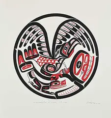 Patrick Amos, Thunderbird and Whale #109/180, 1981, colour silkscreen on paper