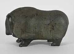 Mathew Aqigaaq, Untitled - Muskox II, black stone carving