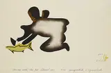 Fanny Arngnakik Arnasungaaq, Woman with Ulu #3/35, 1969, colour stencil on paper