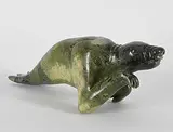 Kenojuak Ashevak, Seal Spirit, 1960, green stone carving