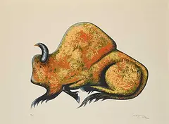 Kenneth Benjamin Chee Chee, Untitled - Bison #36/75, colour silkscreen on paper