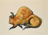 Kenneth Benjamin Chee Chee, Untitled - Bison #36/75, colour silkscreen on paper