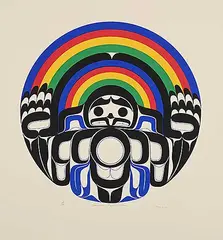 Joe David, Memorial Rainbow Drum #64/100, 1977, colour silkscreen on paper