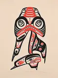 Robert Davidson, Dogfish Mother #142/199, 1980, colour silkscreen on paper