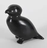 Joe Eqilaq, Untitled - Disconcerted Bird, black stone carving