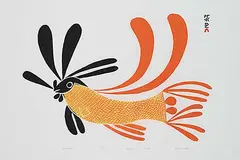 Kingmeata Etidlooie, Sea Bird #10/50, 1972, colour stonecut on paper