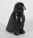 Abraham Etungat, Untitled - Sitting Bird, black stone carving