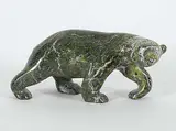Henry Evaluardjuk, Untitled - Prowling Bear, 1987, green stone carving