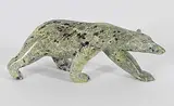 Henry Evaluardjuk, Untitled - Walking Mottled Bear, green stone carving