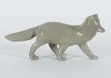 Henry Evaluardjuk, Untitled - Arctic Fox, 1988, grey stone carving
