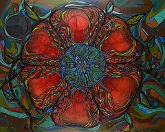 Laird Goulet, Untitled - Night Flower, 2021, acrylic on canvas