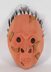 Stanley Greene, Gitksan Man Burned in Fire, 1982, wood and mixed media mask