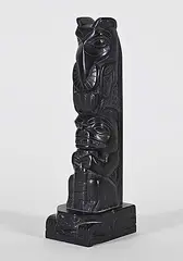 Tom Hans, Untitled - Bird and Bear Totem, argillite carving