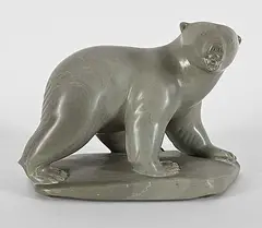 Peter Boy Itukalla, Untitled - Polar Bear I, 1992, grey stone carving