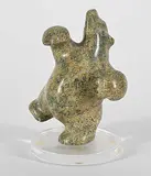 Pauloosie Joanassie, Untitled - Dancing Bear II, green stone carving