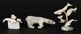 Ernie Kadloo, Lot of Three Miniatures, bone carving