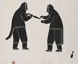 William Kagyut, Knife Attack #19/25, 1964, stonecut on paper