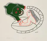 Helen Kalvak, Nightmare #5/50, 1972, colour stonecut on paper