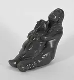 Jimmy Kattuk, Untitled - All Wrapped Up, grey stone carving