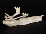 Silas Kayakjuak, Untitled - Swimming Bull Caribou, 2013, bone carving