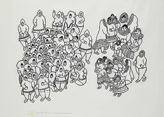 Hannah Kigusiuq, Celebration #37/50, 1970, stonecut on paper
