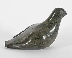 . Killiktee, Untitled - Ptarmigan, 1974, green stone carving