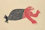 Munno Kootoo, Anger #4/50, 1981, colour stonecut on paper