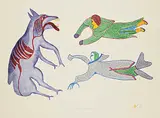 Myra Kukiiyaut, The Beast #33/47, 1971, colour stencil on paper