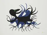 Myra Kukiiyaut, Spirit of the Hawk #4/14, 1975, colour stonecut and stencil on paper