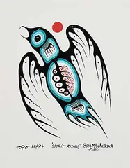 Les Mawakeesick, Spirit Rising, 2006, acrylic on paper