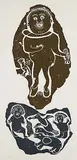 Annie Mikpiga, The Giant #30/30, 1964, colour stonecut on paper