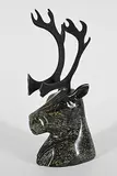 Idris Moss-Davies, Untitled - Caribou Bust, green stone and baleen sculpture